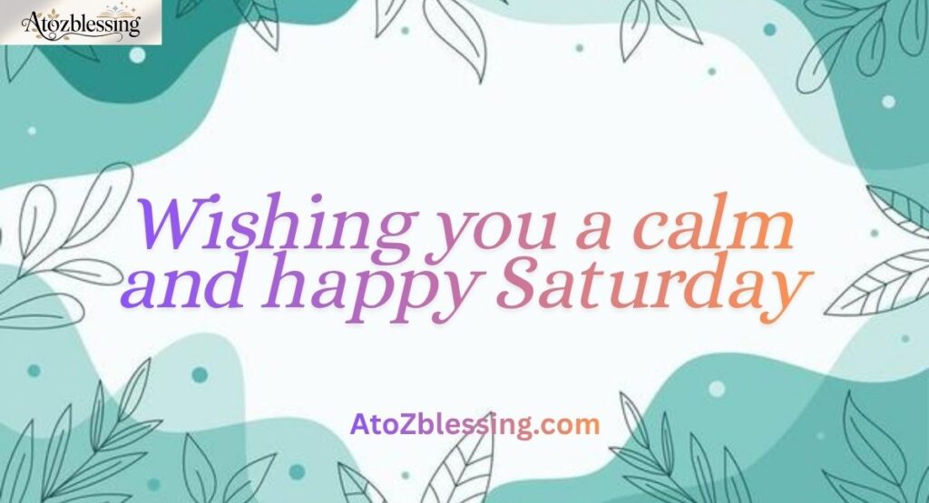 Saturday afternoon and evening blessing