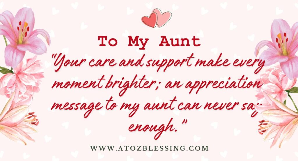 appreciation message to my aunt