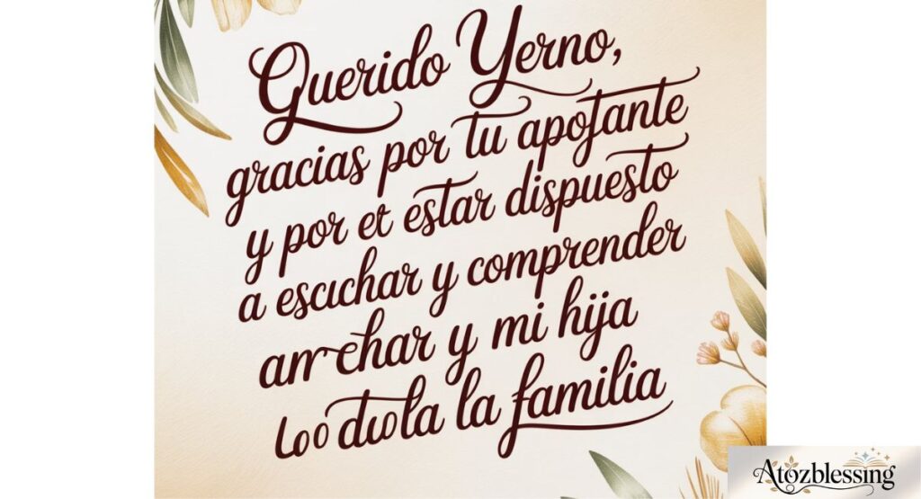 palabras de agradecimiento para mi yerno