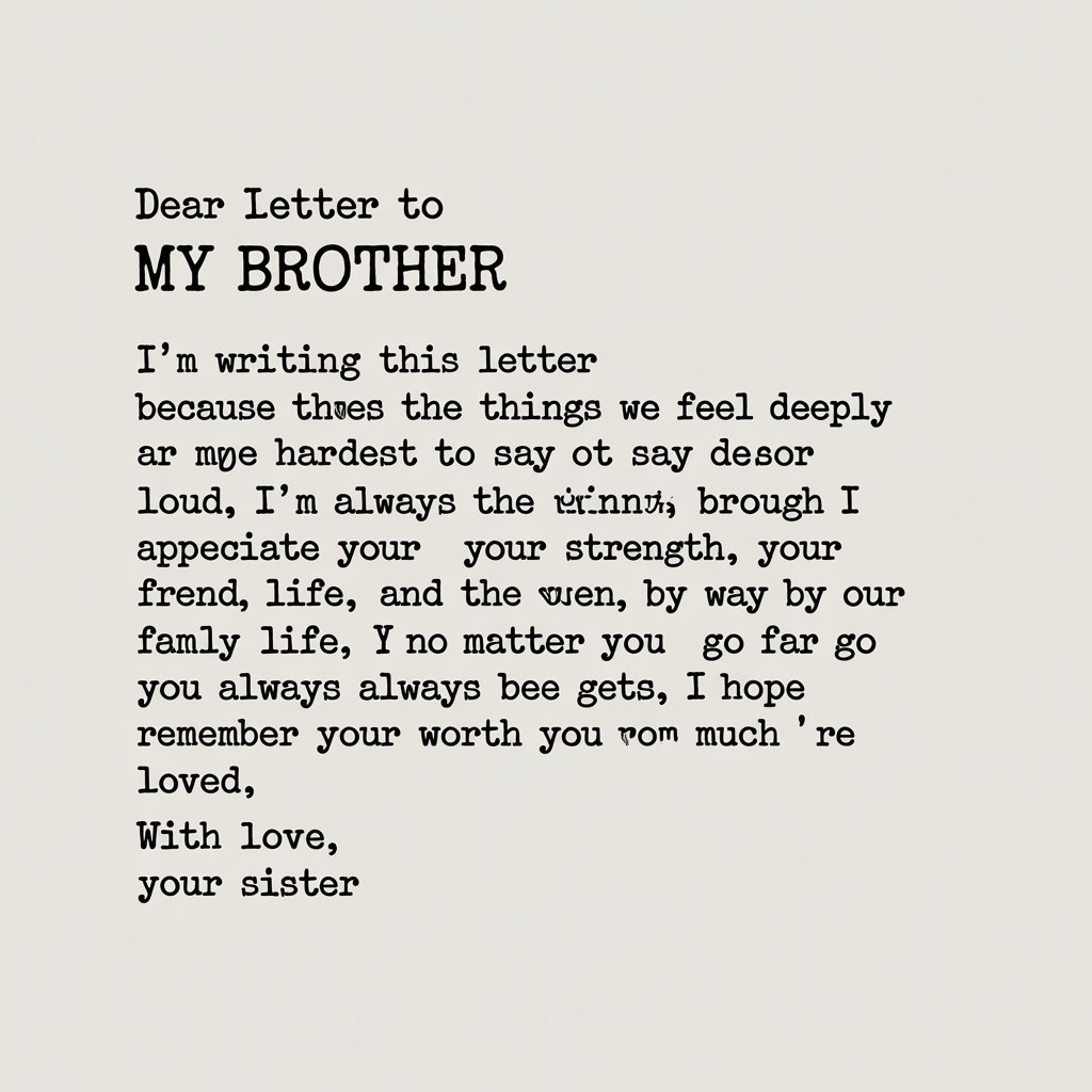 A Short Letter to My Brother
